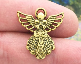 5 Filigree Angel Charm Pendant Gold by TIJC SP1267