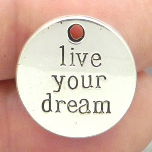 BULK 20 live your dreams Affirmation Charm 20x20mm by TIJC SP1323B image 4