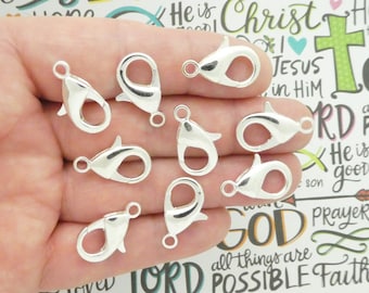 3 Silver Plated Lobster Clasp Findings 23mm x 14mm by TIJC SPLOB008