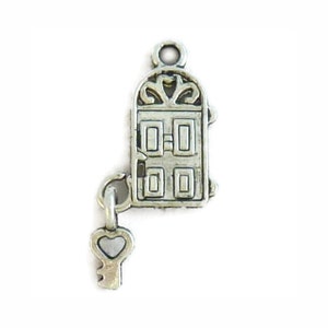 3 Silver Door of a Home Charm Pendant 18x12mm by TIJC SP0517