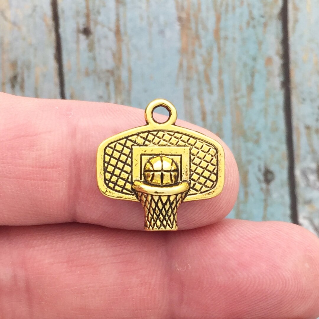 BULK 30 Basketball Charm Gold by TIJC SP1245B Etsy