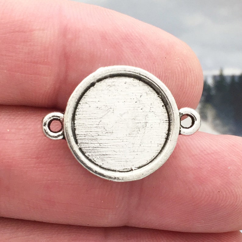 BULK 25 Silver Photo Charm Round by TIJC SP1215B