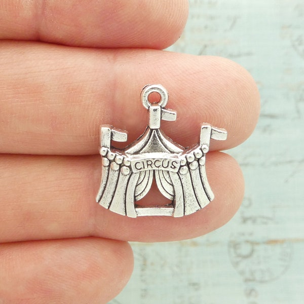 5 Circus Tent Charms Bulk in Silver by TIJC SP5005