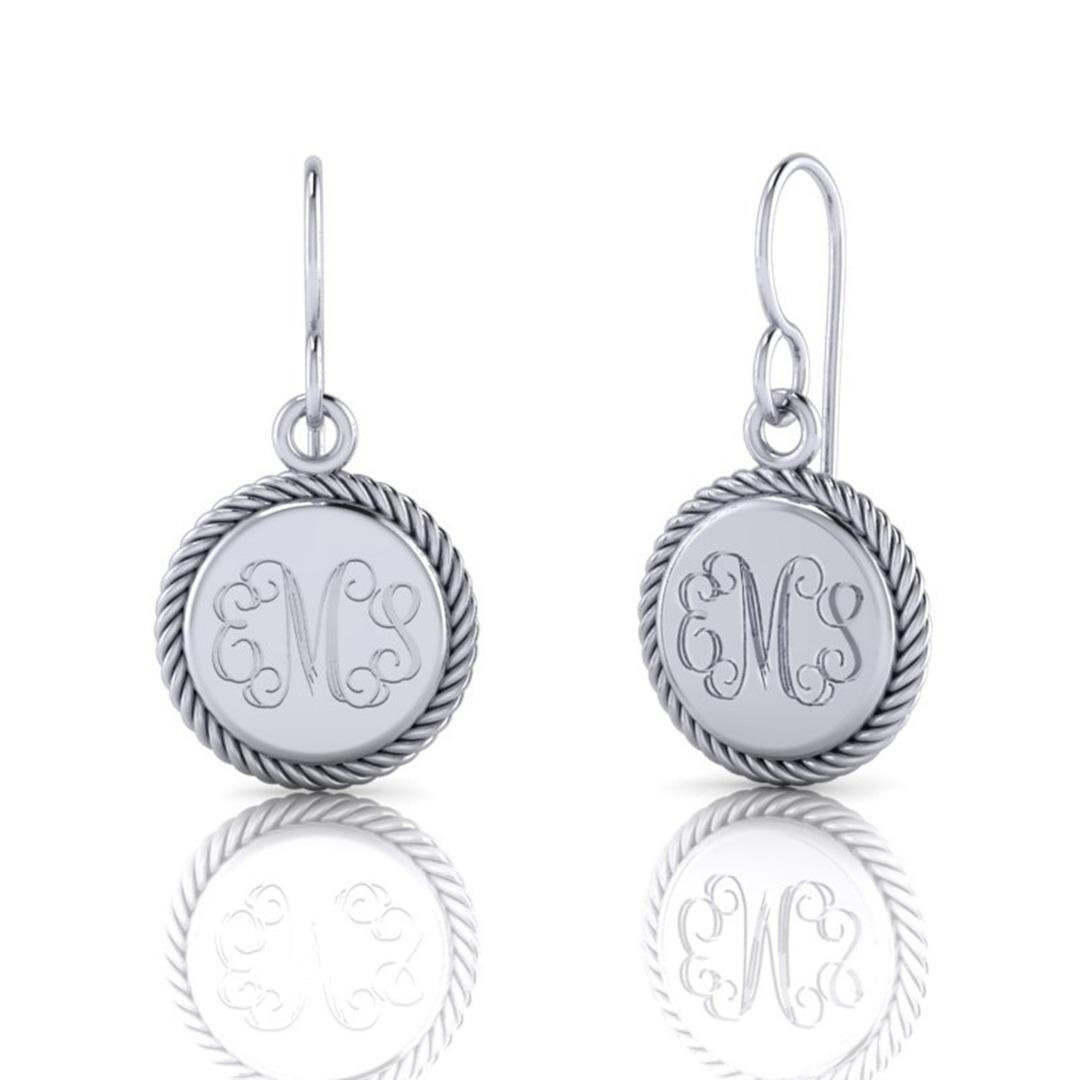 Etsy monogram earrings deals