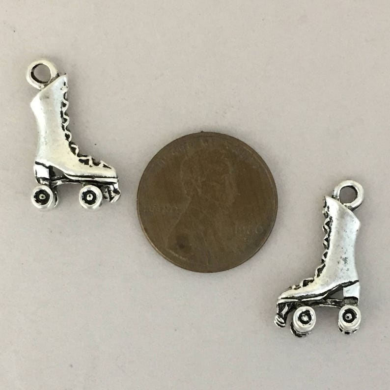 BULK 16 Roller Skate Charm Silver 20x12mm by TIJC SP0897B Etsy