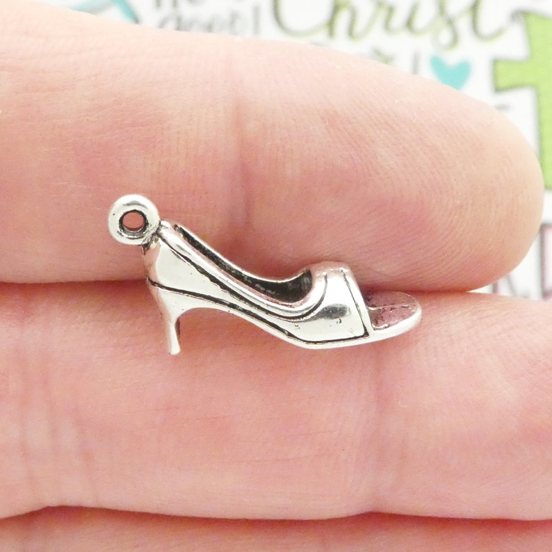 BULK 30 Silver High Heel Shoe Charm by TIJC SP0872B Etsy