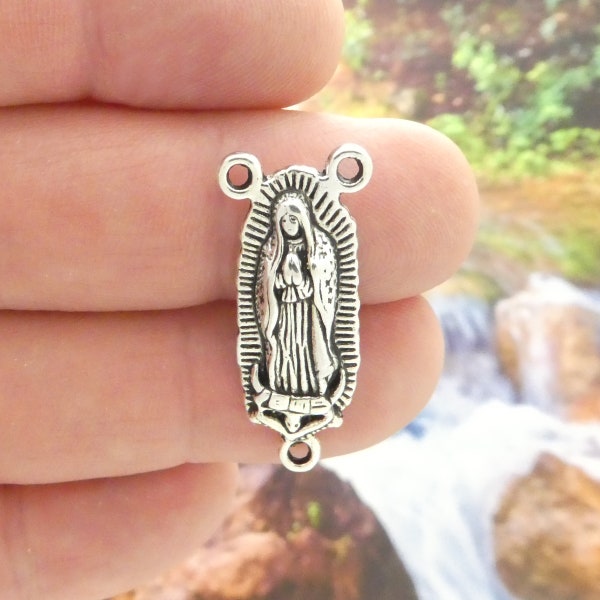 3 Silver Our Lady of Guadalupe Rosary Parts by TIJC SP1027