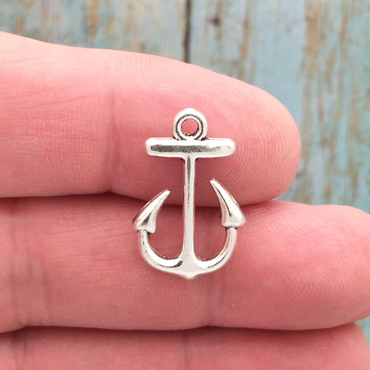 10 Small Anchor Charm Silver by TIJC SP1333 - Etsy