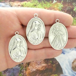 BULK 8 St Faustina Medal Silver by TIJC SP1539B