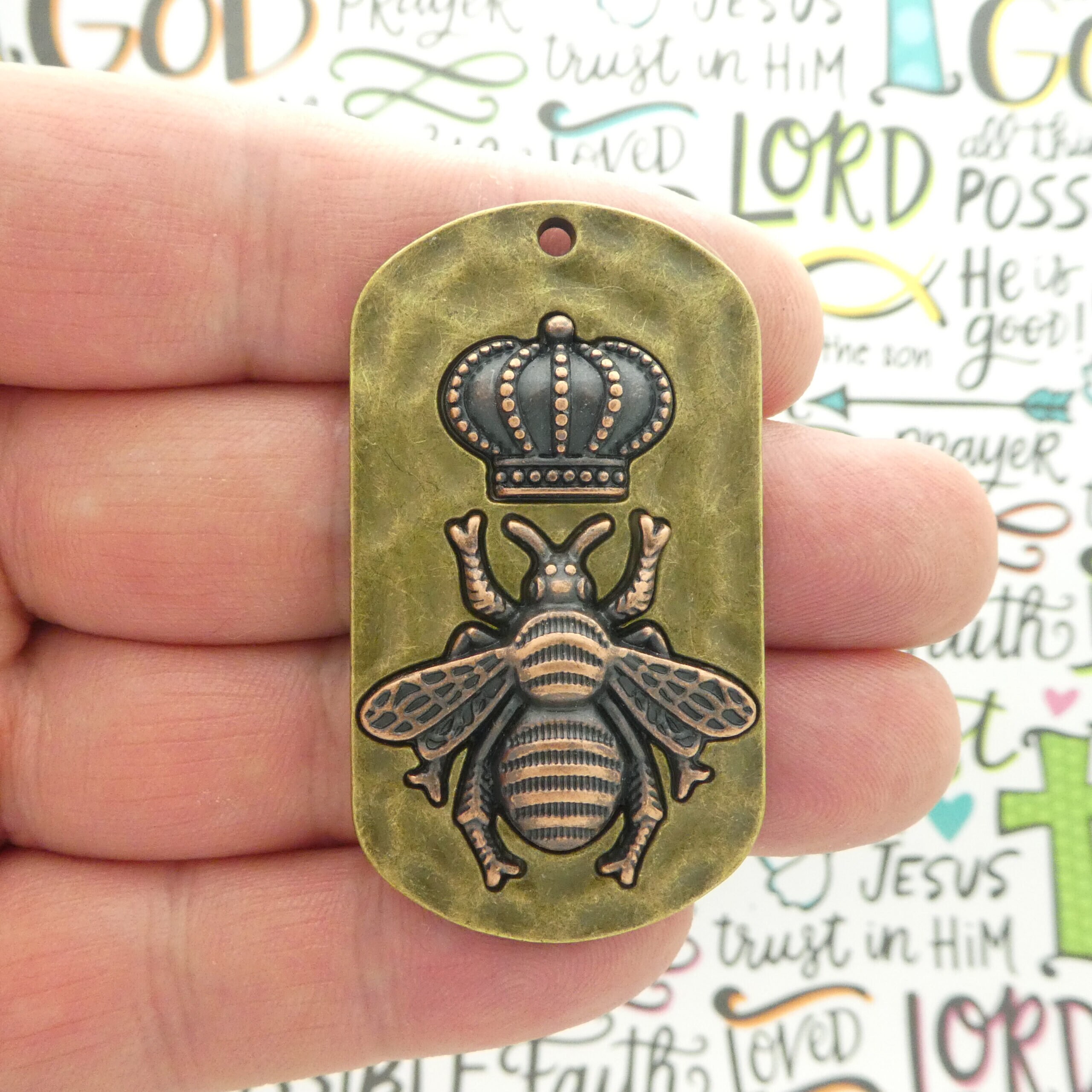 Mardi Gras Queen Bee Charms Bulk in Bronze Pewter » Bronze Pewter Charm