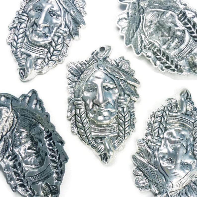 2 Indian Chief Pendant Silver by TIJC SP0990 image 5