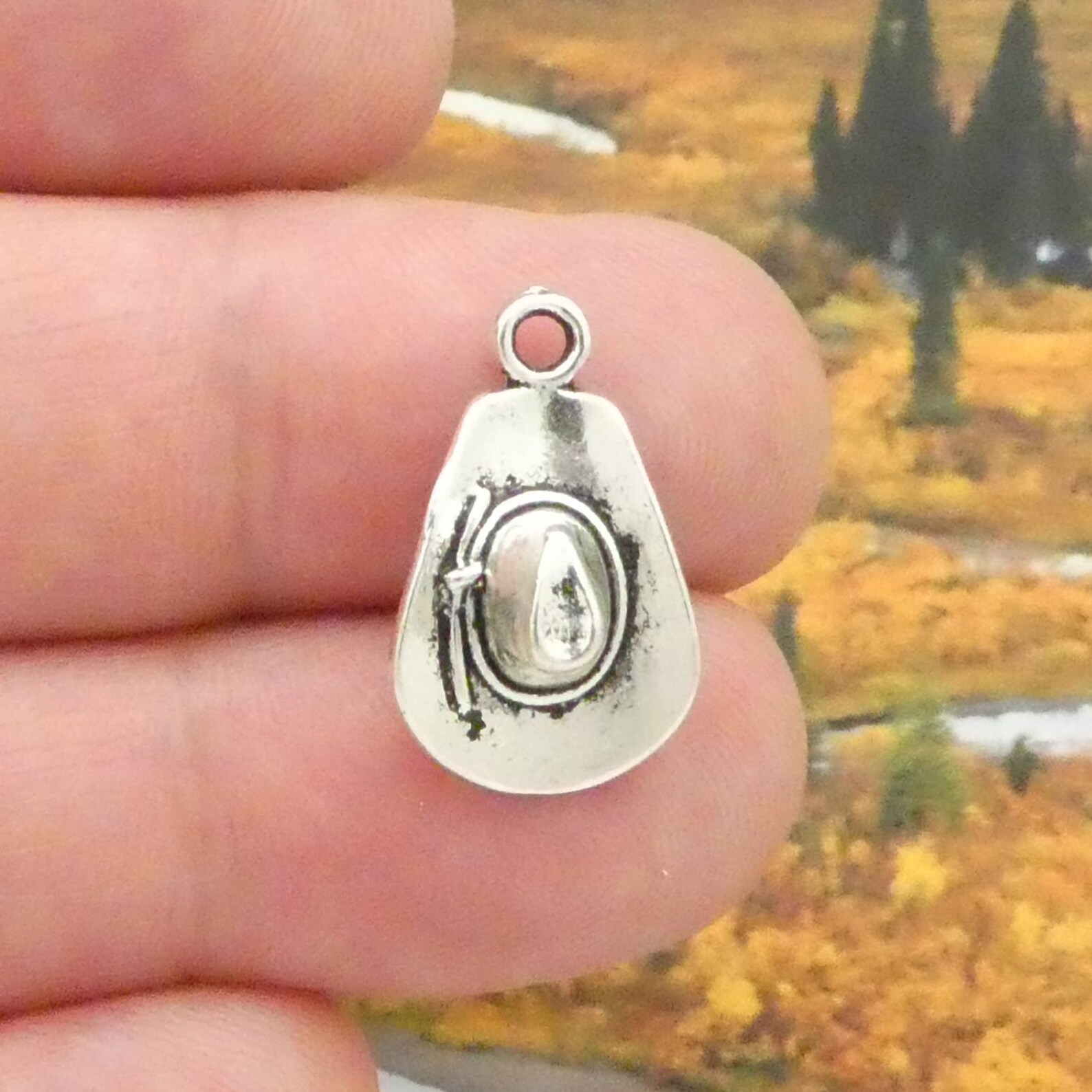 12 Cowboy Hat Charm Silver by TIJC SP0206 Etsy