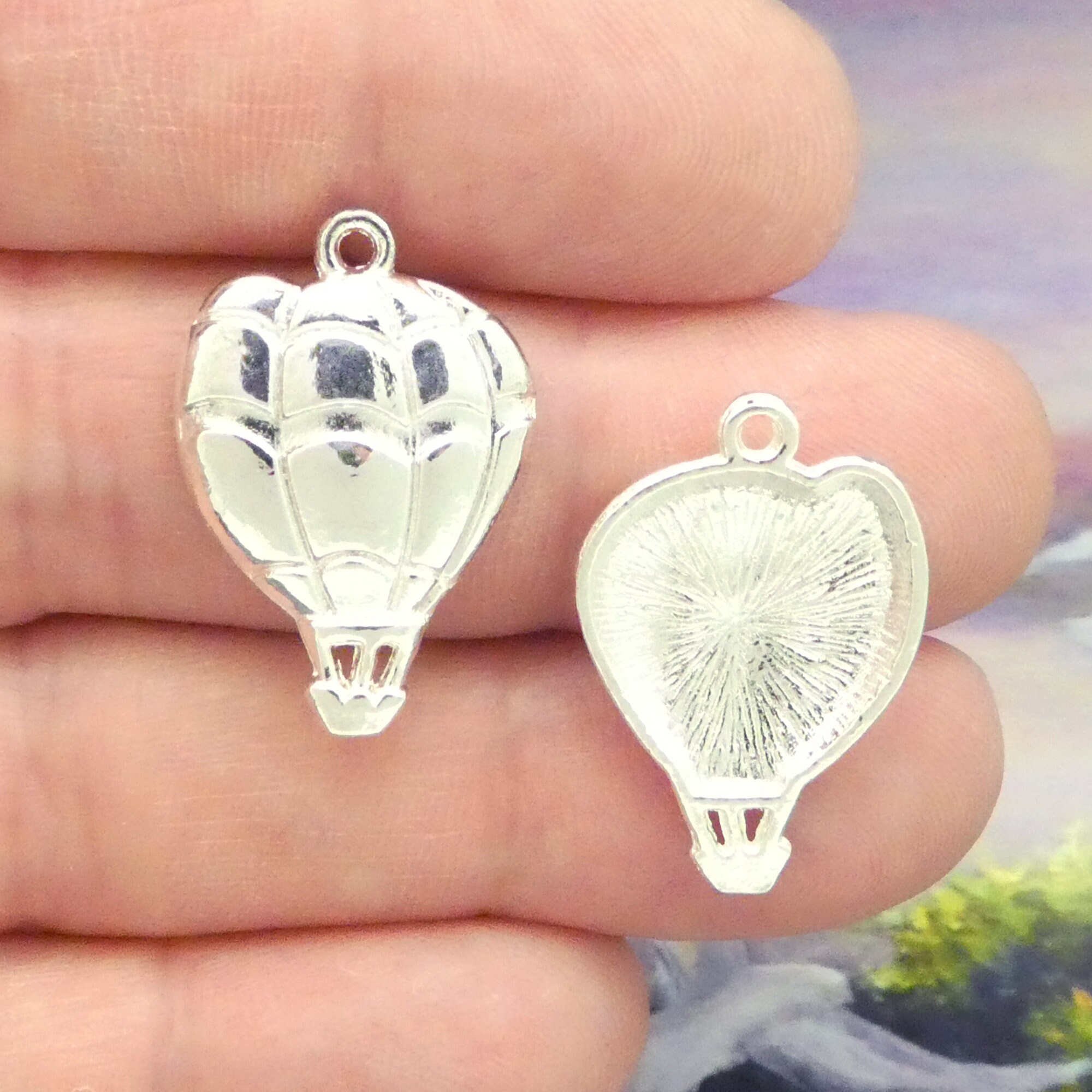 BULK 50 Hot Air Balloon Charm Silver 25x17mm by TIJC SP1307B Etsy