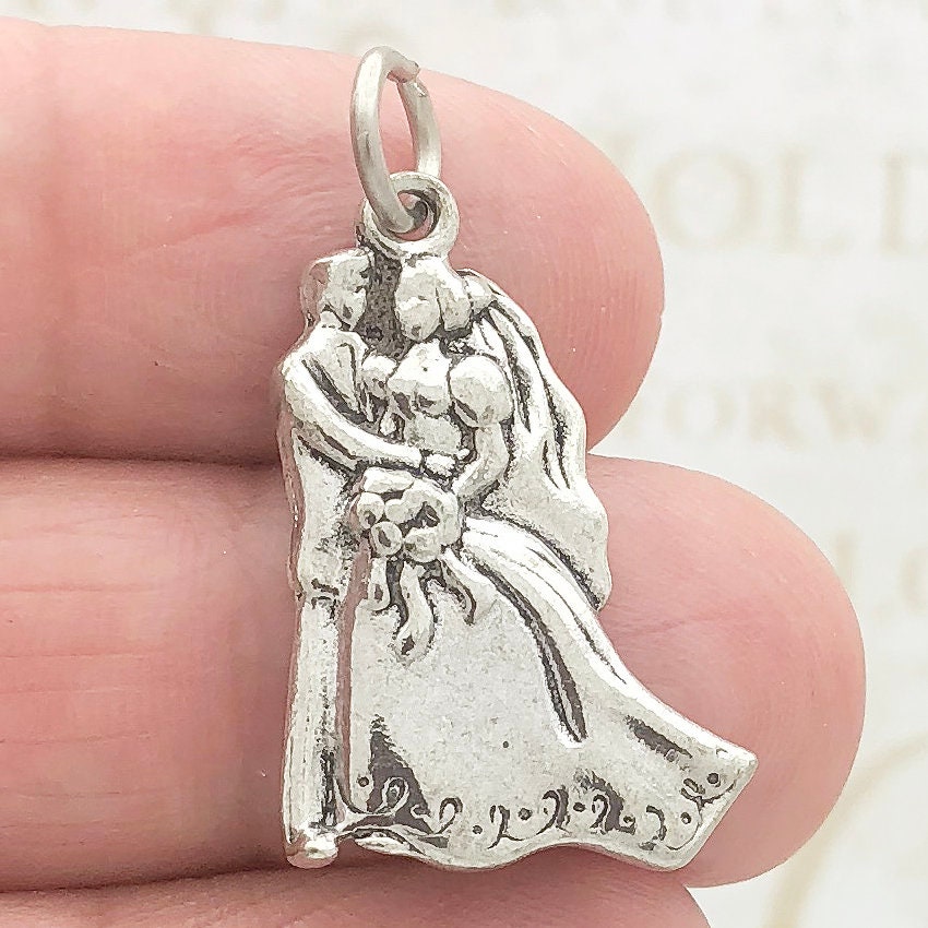 5 Silver Bride and Groom Charms by TIJC SP0166 Etsy