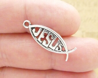 PEPPERLONELY 50pcs Antiqued Silver Alloy Round Charms - 15x12mm (5/8x1/2") With Faith & Message Carvings For Jewelry Making