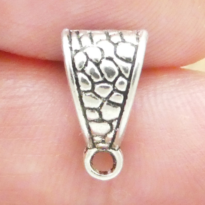12 Silver Jewelry Bails for Pendants 14x7mm by TIJC SP0789 Etsy