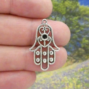 8 Hamsa Hand Charm Silver by TIJC SP0112