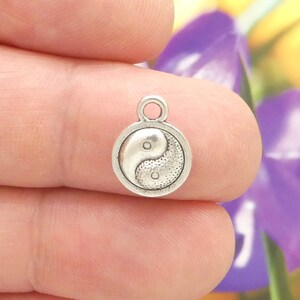 20 Silver Yin Yang Charm 13x10mm by TIJC SP0692