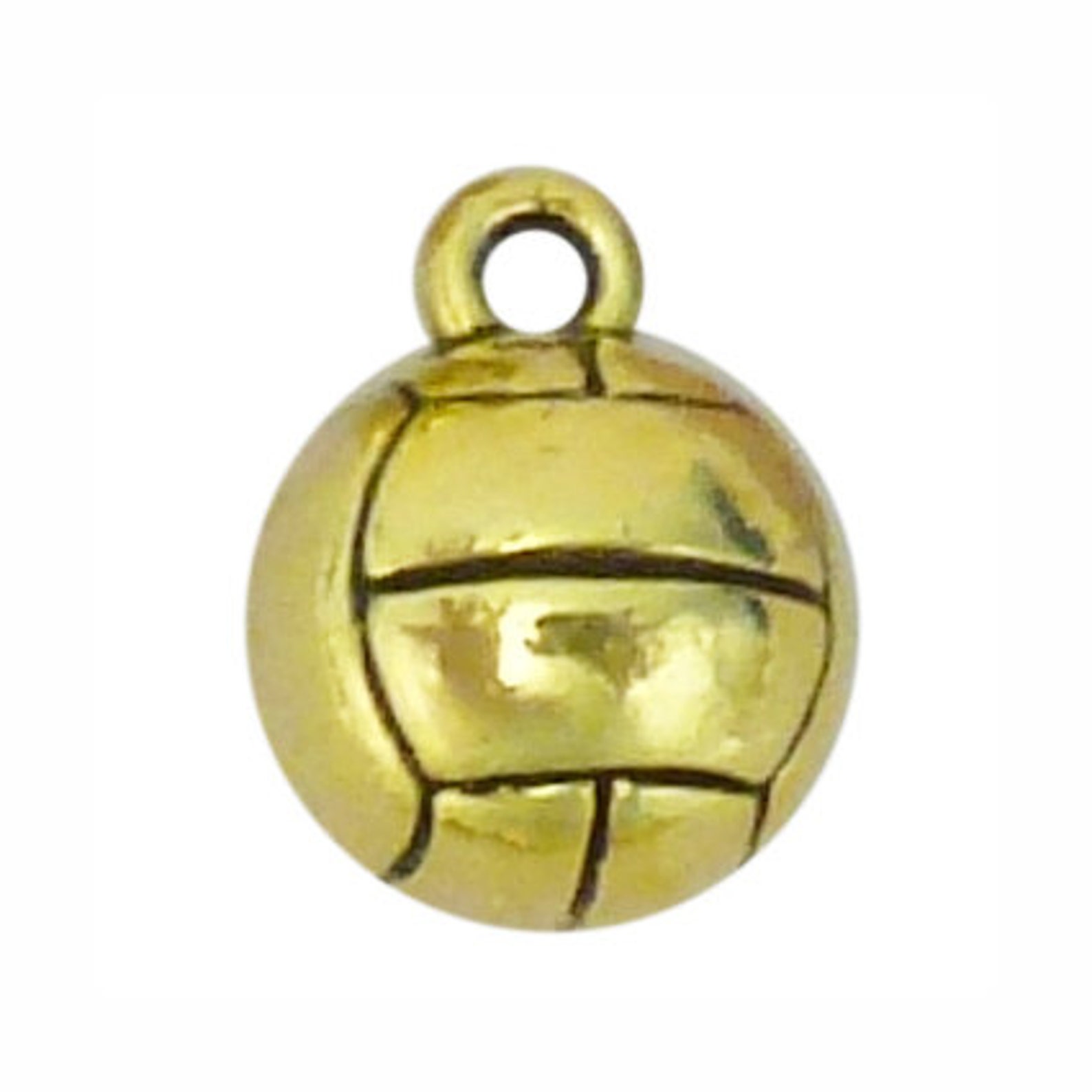 BULK 12 Volleyball Charm Pendant Gold by TIJC SP1230B Etsy