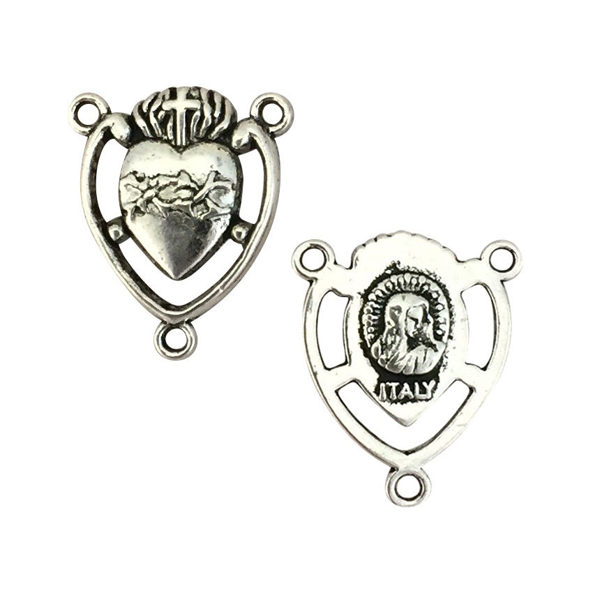 Buy BULK 20 Sacred Heart of Jesus Silver Rosary Centerpieces by