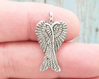 5 Angel Wings Charm Silver by TIJC SP0257