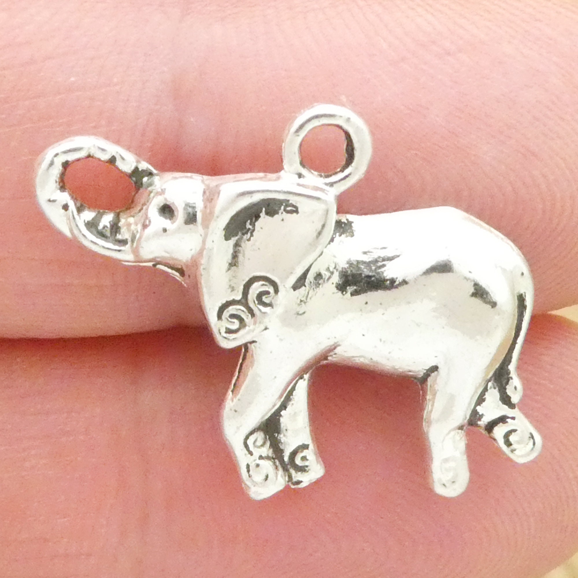 6 Elephant Charm Silver 20x23mm by TIJC SP0250 - Etsy Canada