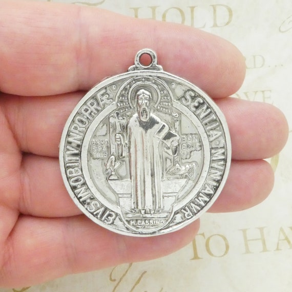 Sterling silver st store benedict medal
