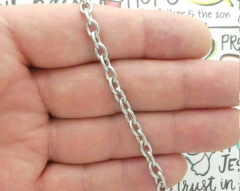 Stainless Steel Cable Chain Charm Bracelet Silver by TIJC SPBR5005