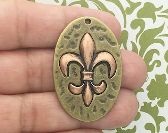 1 Fleur de Lis Charm Pendant Copper by TIJC SP1430