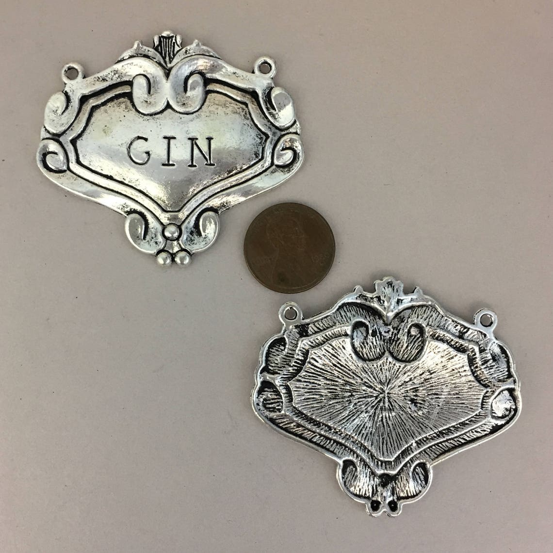 1 Silver Gin Decanter Label by TIJC SP0661 Etsy