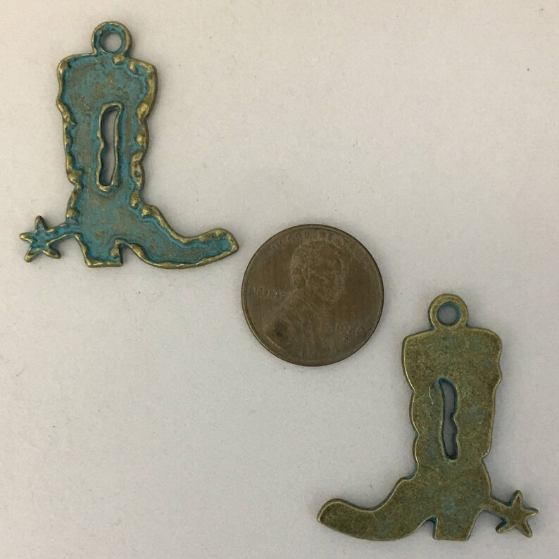 BULK 20 Bronze Cowboy Boot Charm Pendant by TIJC SP0713B