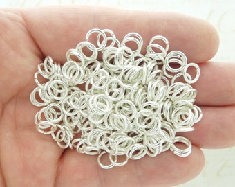 200 Silver Plated Jump Rings, Heavy 16 Gauge, 8mm