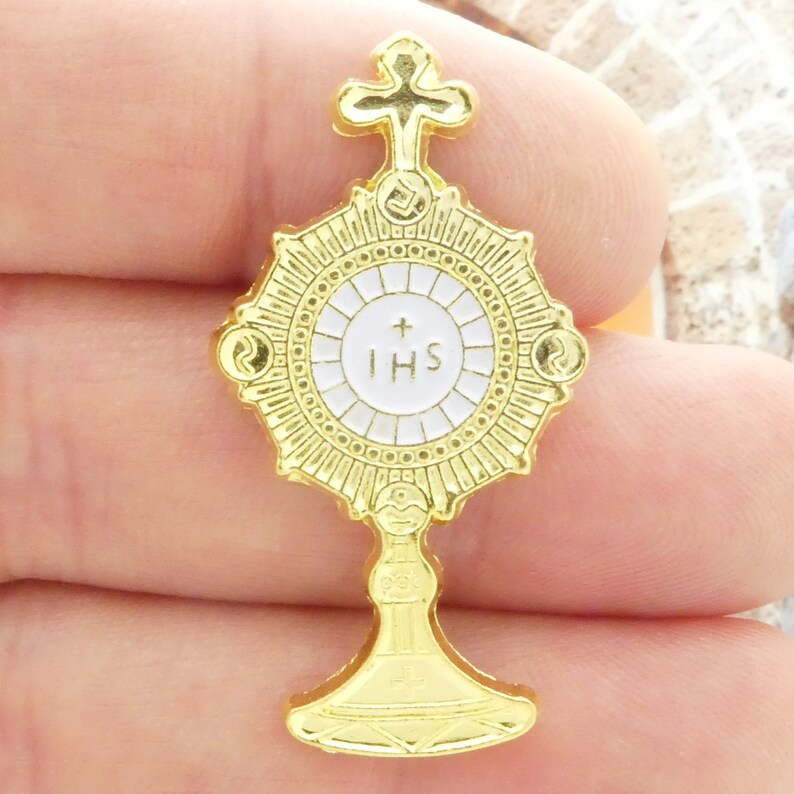 1 Gold IHS Catholic First Communion Lapel Pin 41x21mm by TIJC Etsy