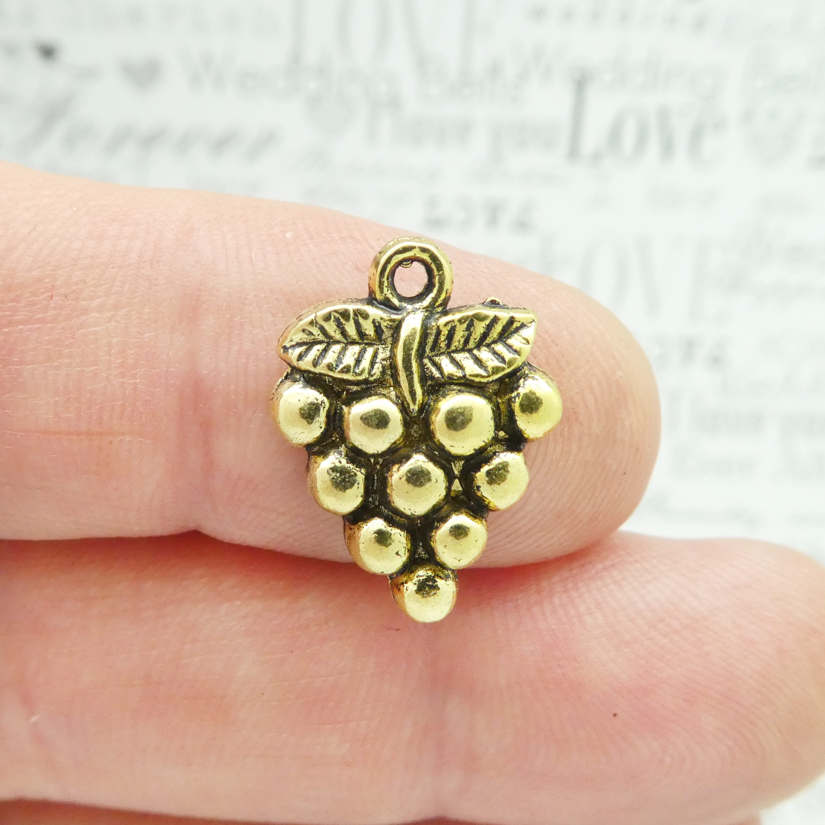 10 Grape Cluster Charm Gold by TIJC SP1781 Etsy