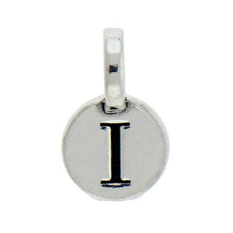 1 Round Silver Initial Charm 9mm Letter I by TIJC SPRI image 1