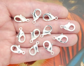 20 Silver Plated Lobster Clasp Findings 18mm x 11mm by TIJC SPLOB007B