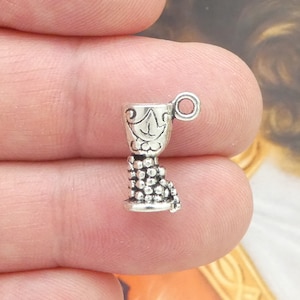 BULK 30 Silver Chalice Charm Christian Pendant 16x11mm by TIJC SP0893B