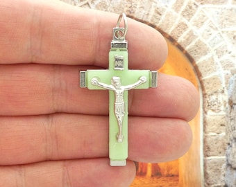 1 Silver Crucifix Cross Charm Pendant by TIJC SP6069