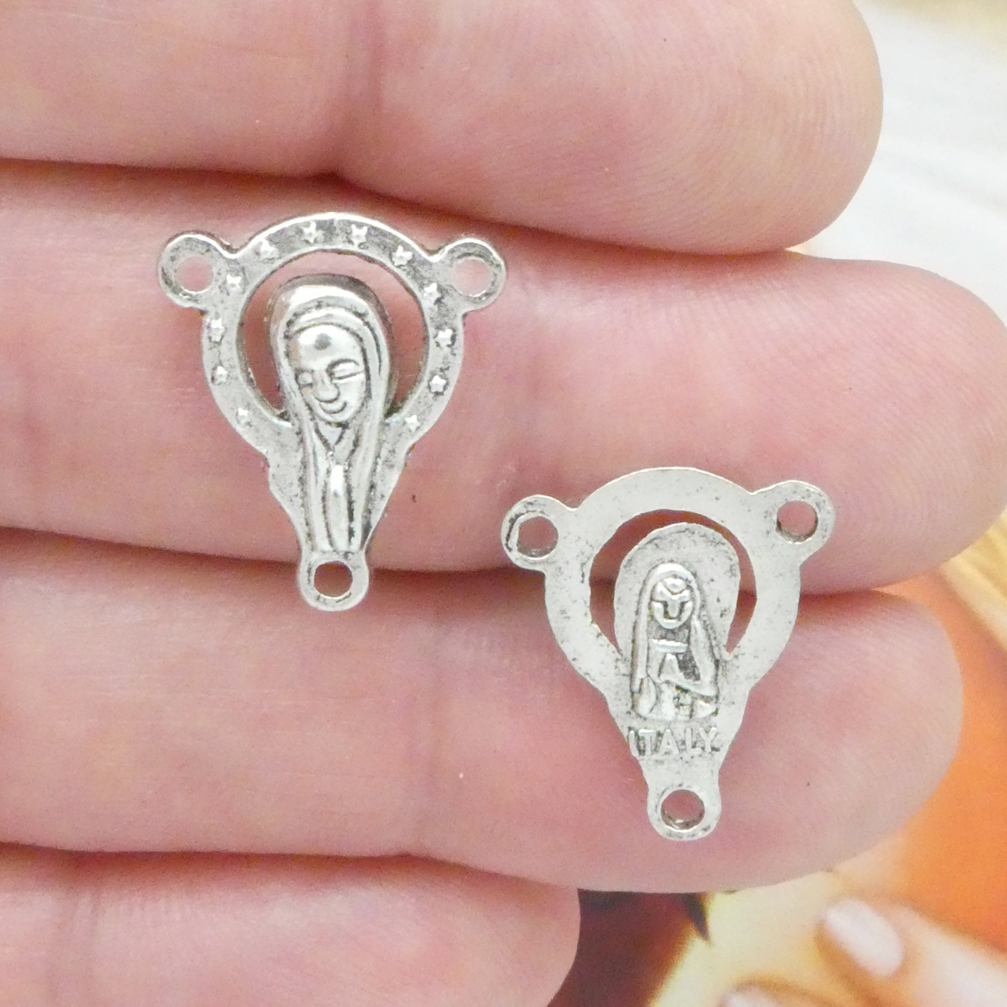 BULK 40 Virgin Mary Silver Rosary Centerpieces by TIJC SP0035B - Etsy