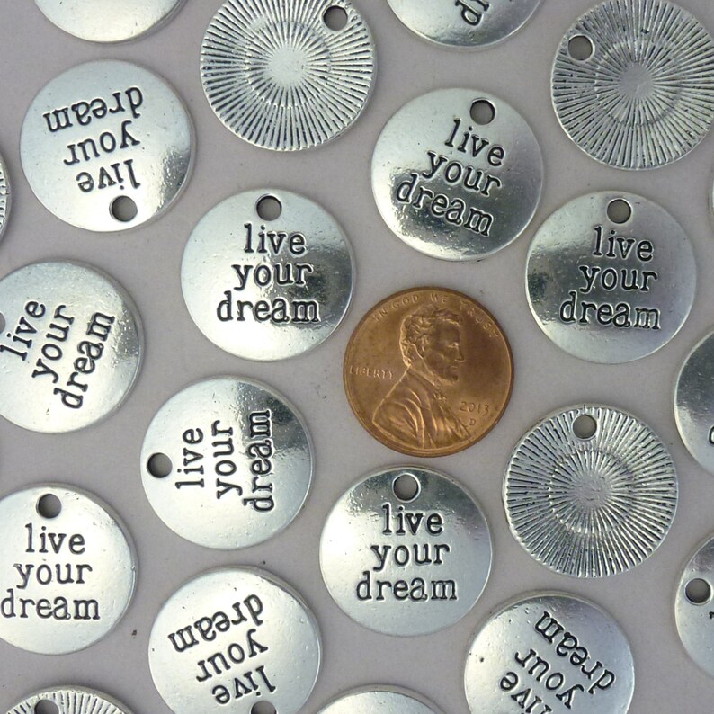 BULK 20 live your dreams Affirmation Charm 20x20mm by TIJC SP1323B image 7