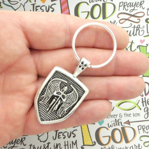 1 Silver St Michael Keychain by TIJC SP2034K