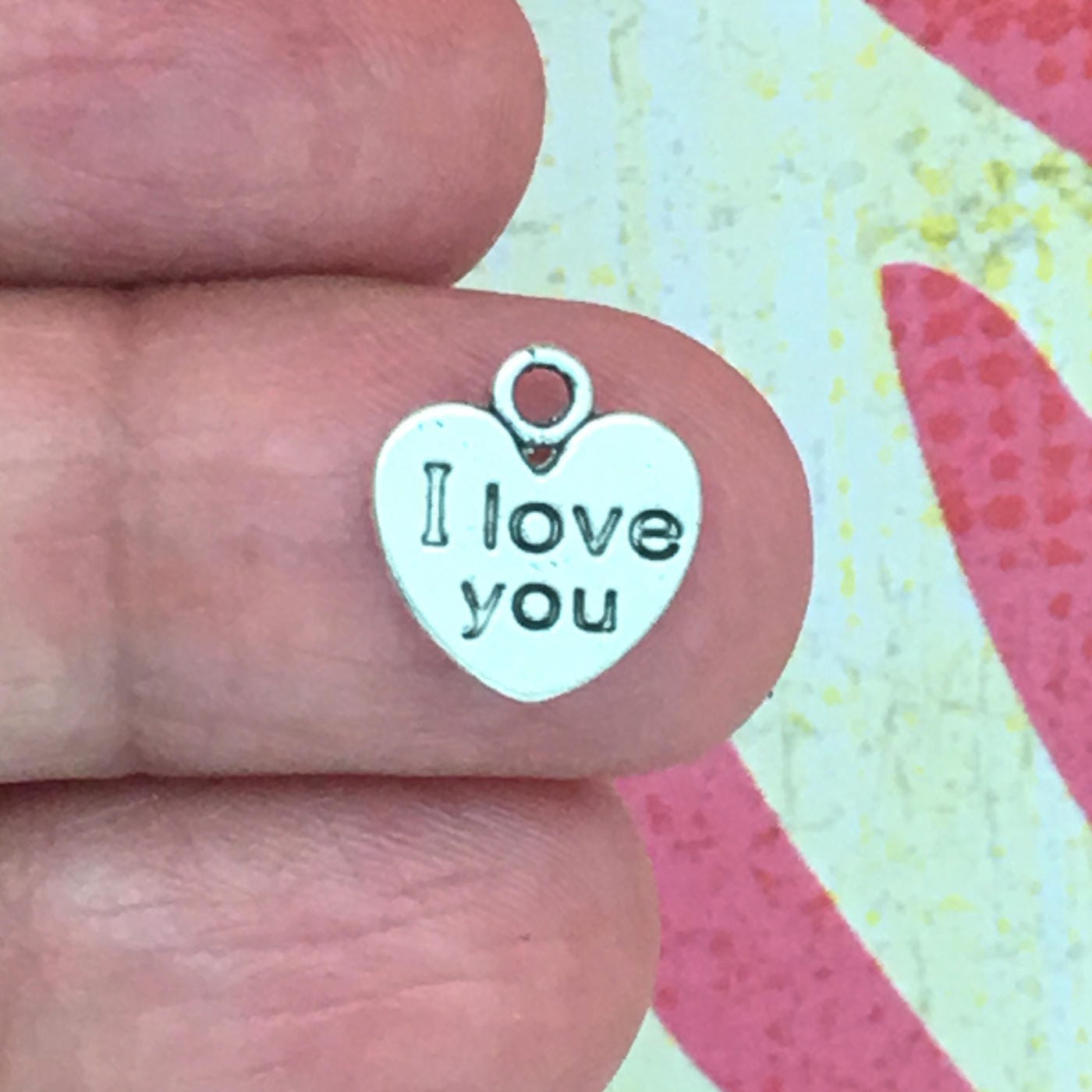 Tiffany & Co. RARE Silver Notes I LOVE YOU Circle Round Disc