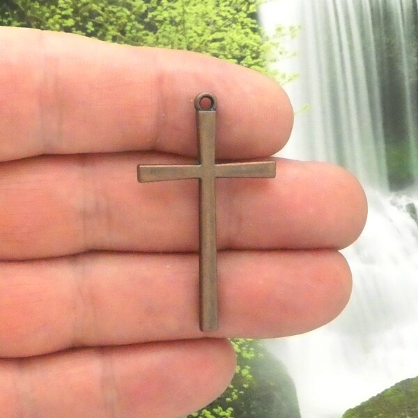 BULK 20 Copper Simple Cross Charm Pendant by TIJC SP1524B
