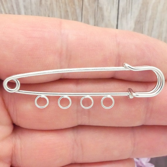 Sterling Silver 925 Clasp Connector 17x13mm with 3 Loops for Jewelry Making 