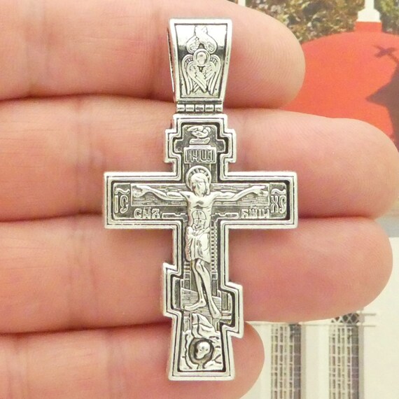 BULK 16 Silver Crucifix Cross Charm Pendant by TIJC SP0935B 