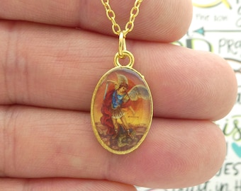 1 Gold St Michael Necklace by TIJC SP6043N