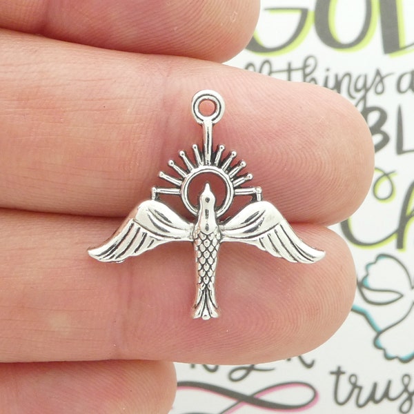 6 Holy Spirit Dove Charm Silver by TIJC SP0594