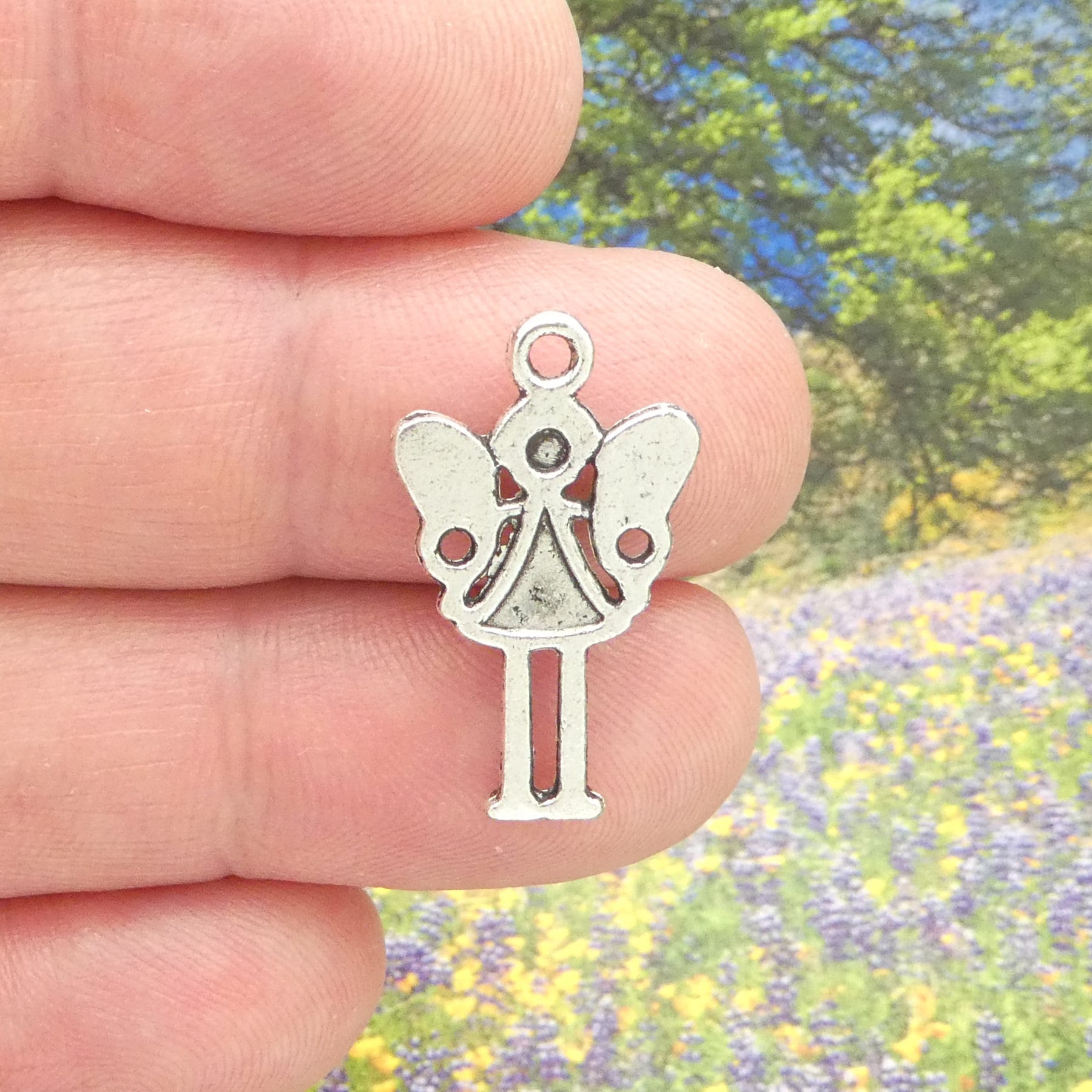 10 Silver Fairy Charm Pendant by TIJC SP0022 