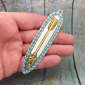 1 Gold Arrow Charm Pendant Extra Large by TIJC SP1706