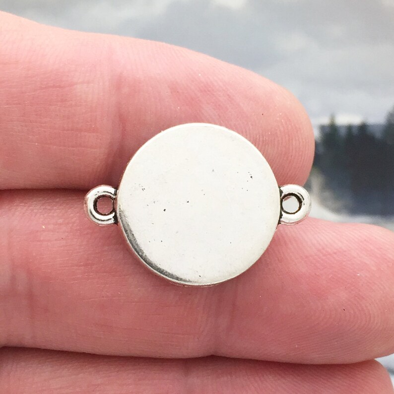 BULK 25 Silver Photo Charm Round by TIJC SP1215B